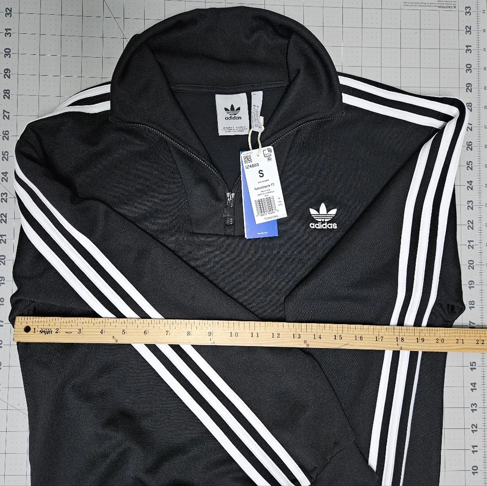 Adidas Adicolor Funnel Neck Pullover Black 1/4 Zip Track Jacket Small NWT
